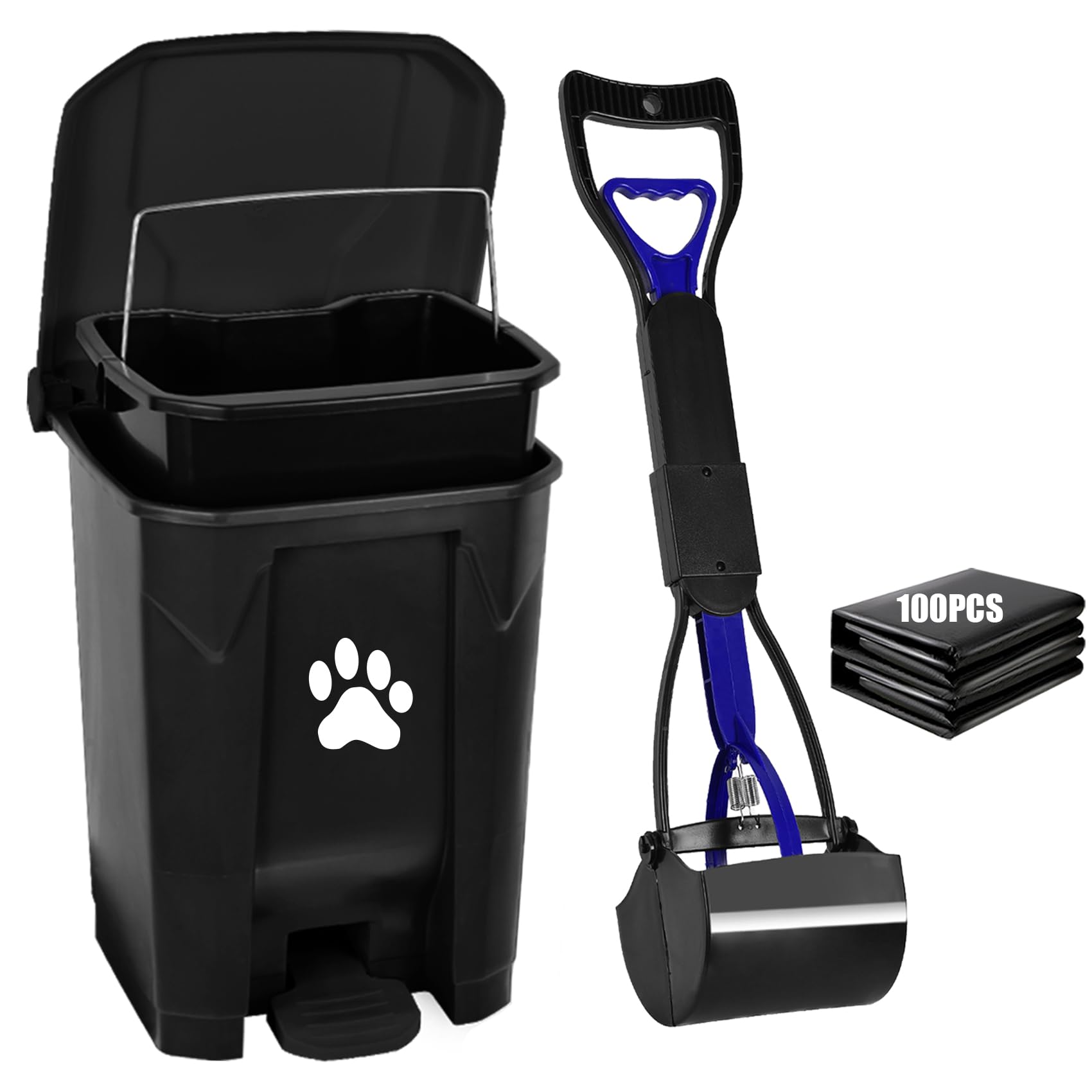 mayayaday cubo basura excrementos perro con tapa, ideal para mantenimiento exterior sin olores