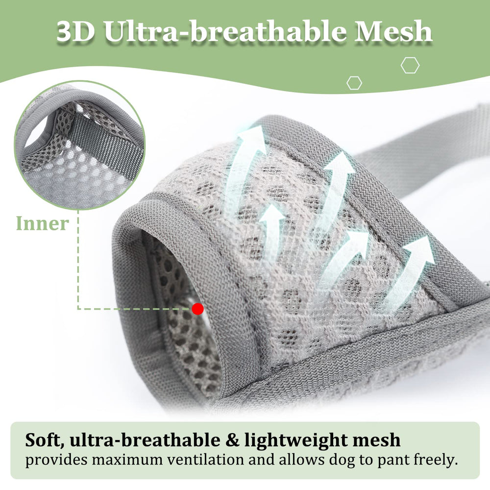 Mayerzon muselière pour chien avec sangle nylon ajustable pour un maintien sûr.