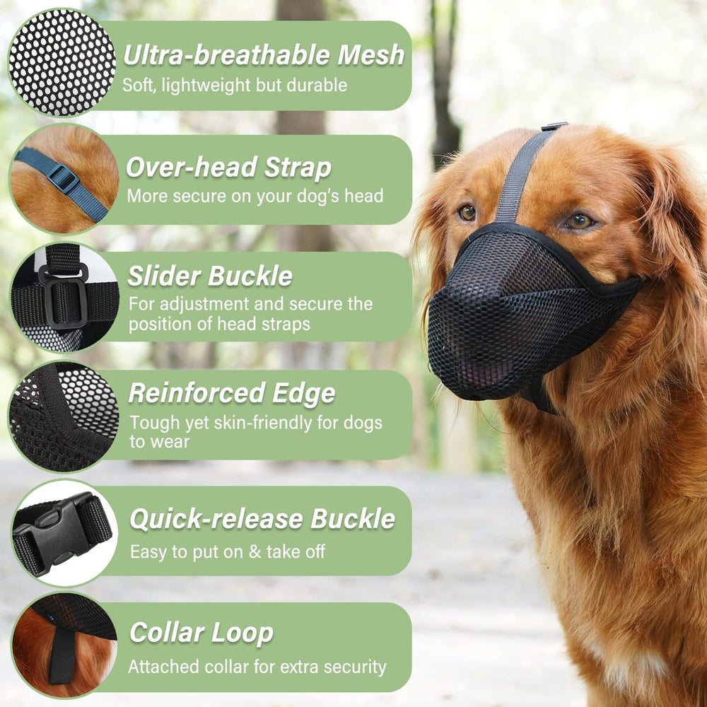 Mayerzon mordaza para perro con malla ventilada, favorece la respiración durante salidas.