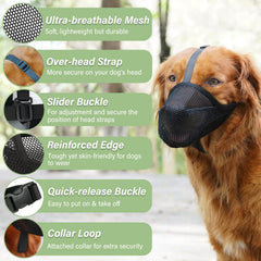 Mayerzon mordaza para perro con malla ventilada, favorece la respiración durante salidas.