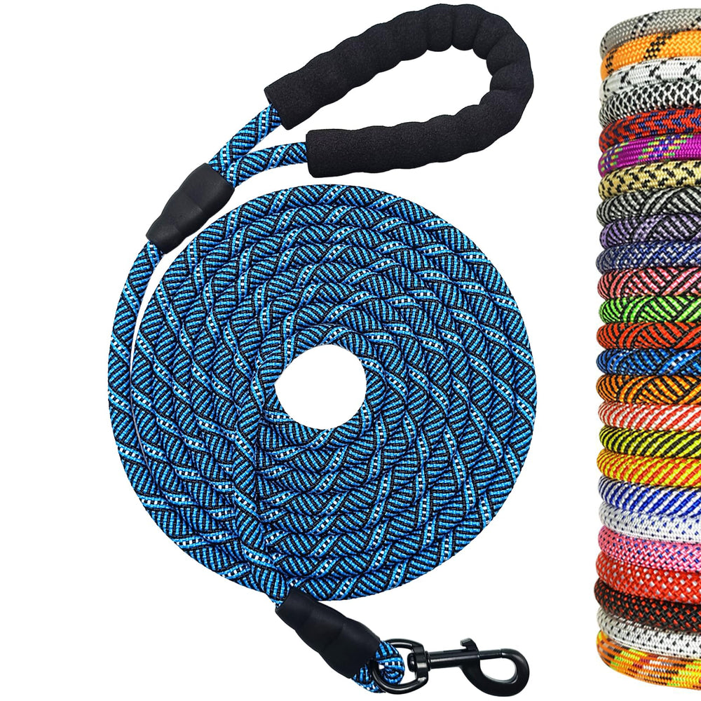 MayPaw correa 20 pies azul y negro para paseos con control.