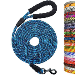 MayPaw correa 20 pies azul y negro para paseos con control.