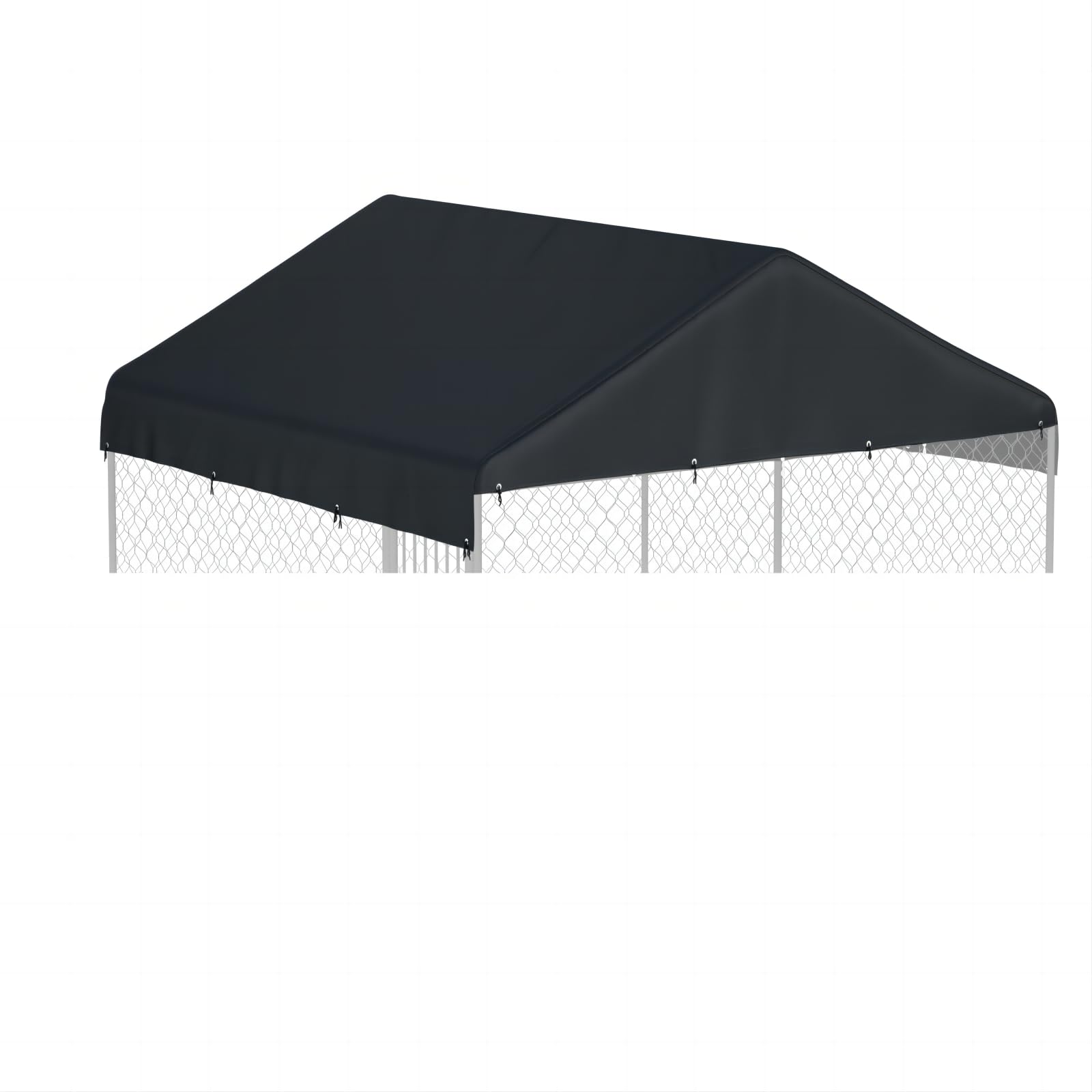 Cubierta MDHAO para jaula de perro 10x10 impermeable en negro para exterior.