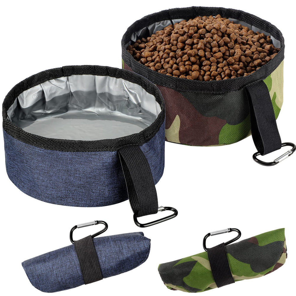Meanplan dos tazones plegables para perros, ideal para paseos.