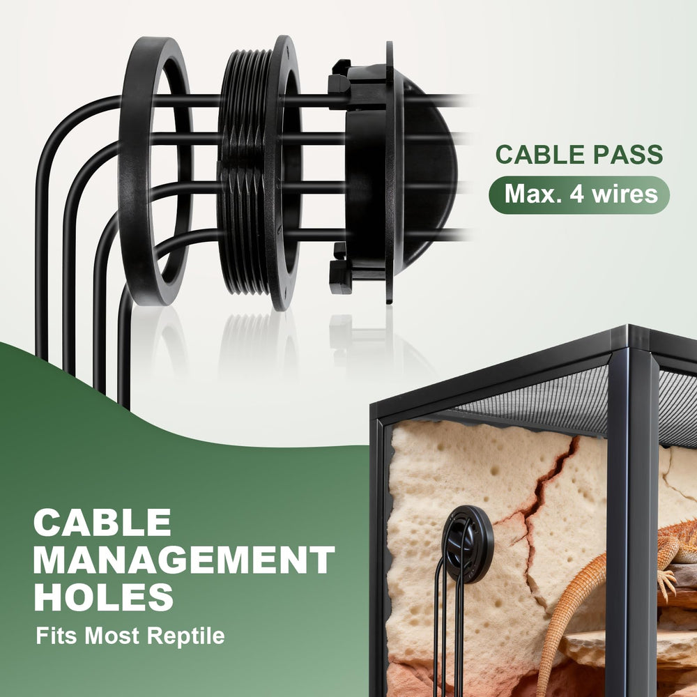Orificios laterales MECESOR terrario 50 galones para cables