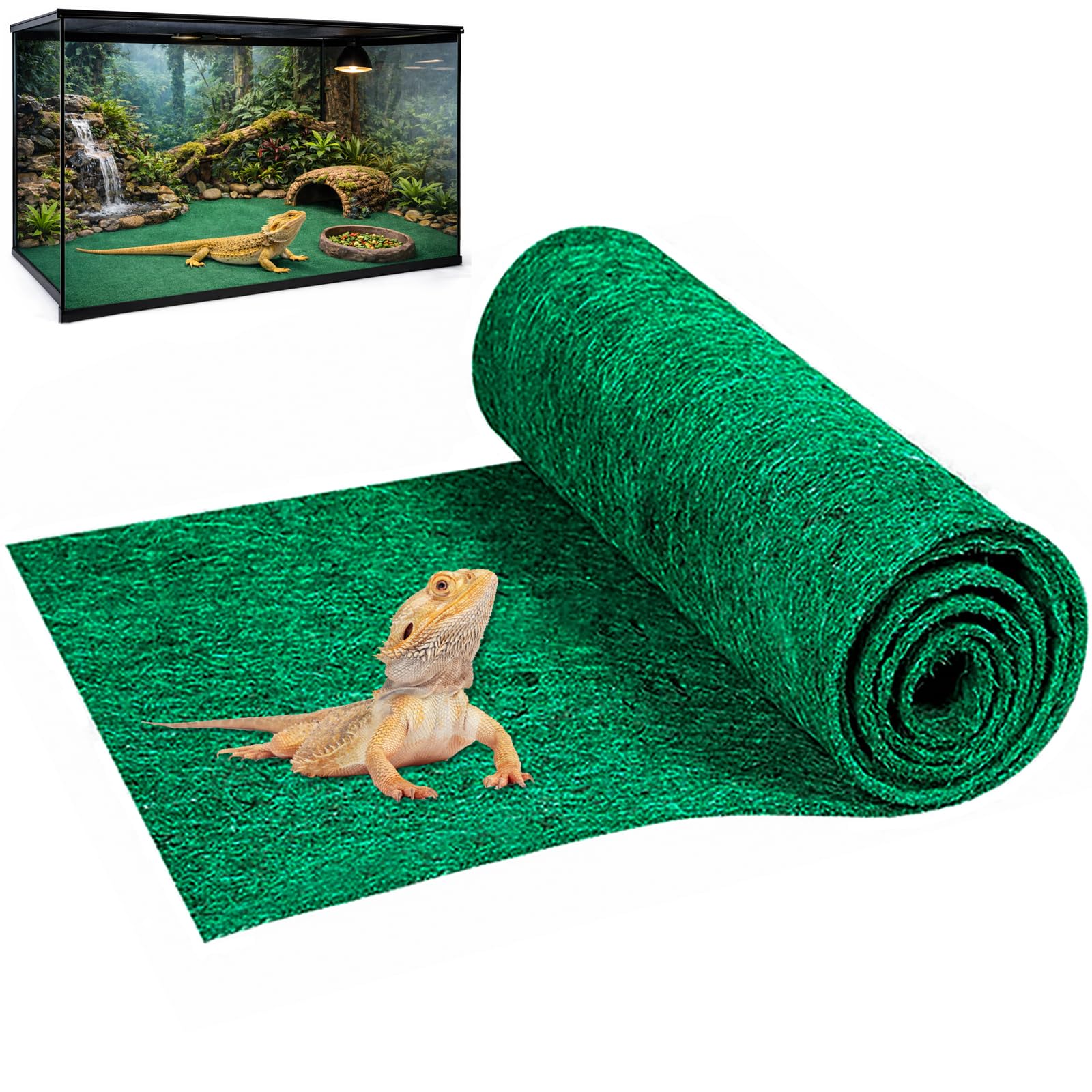 Alfombra de terrario Mechpia 120x60 cm con corte fácil para ajuste.