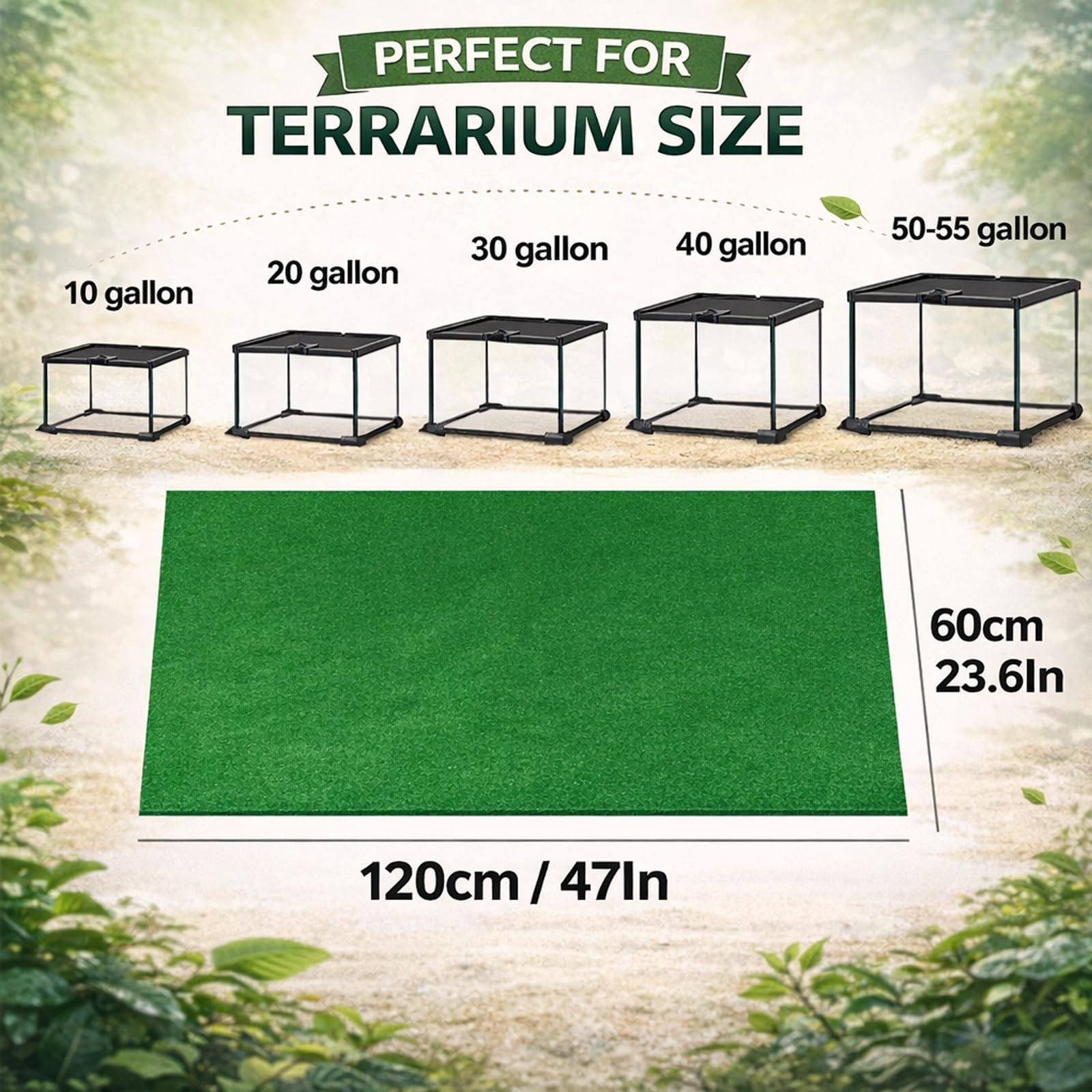 Alfombra de terrario Mechpia lavable y fácil de limpiar.