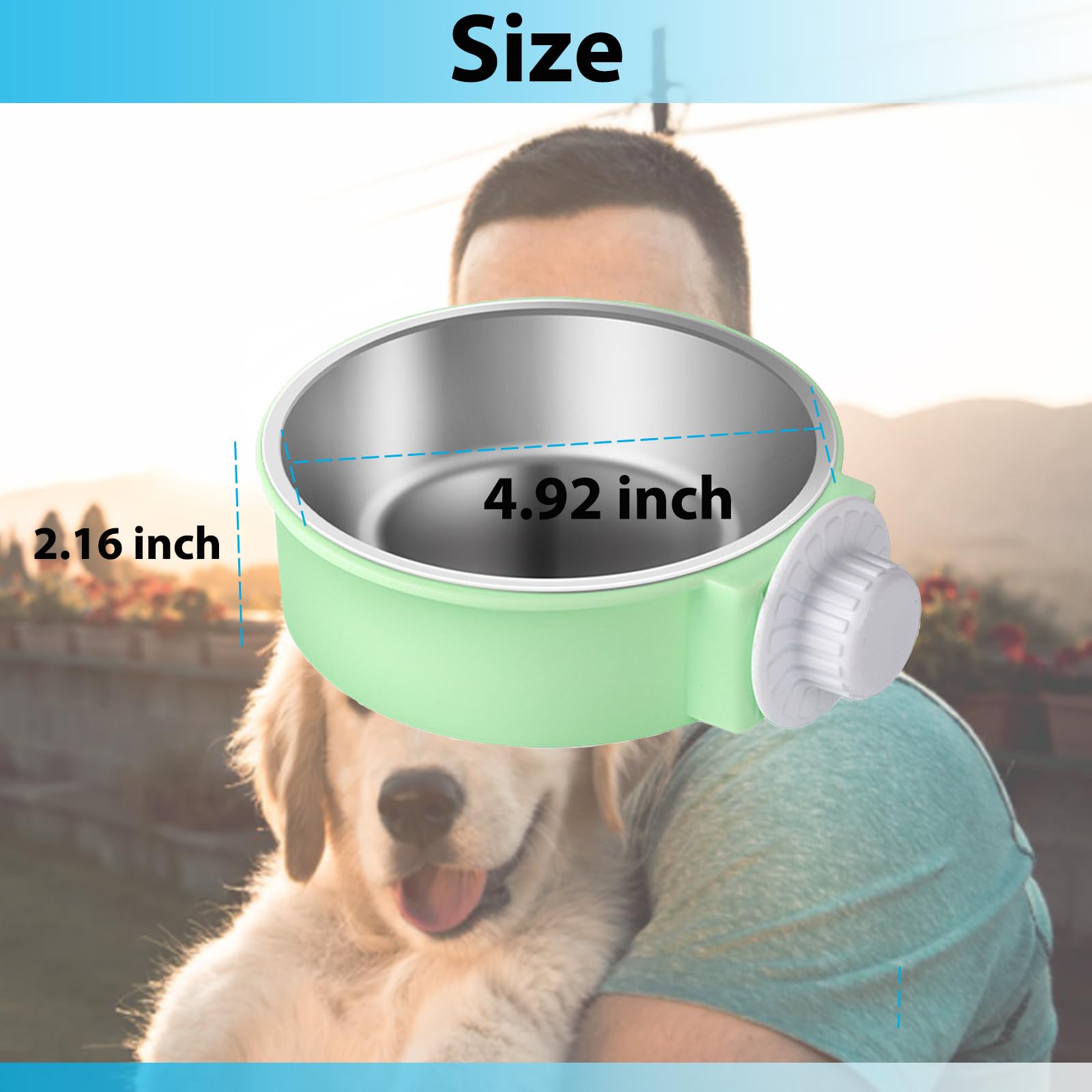 Mechpia: tazones en azul y verde para jaula, diseño práctico