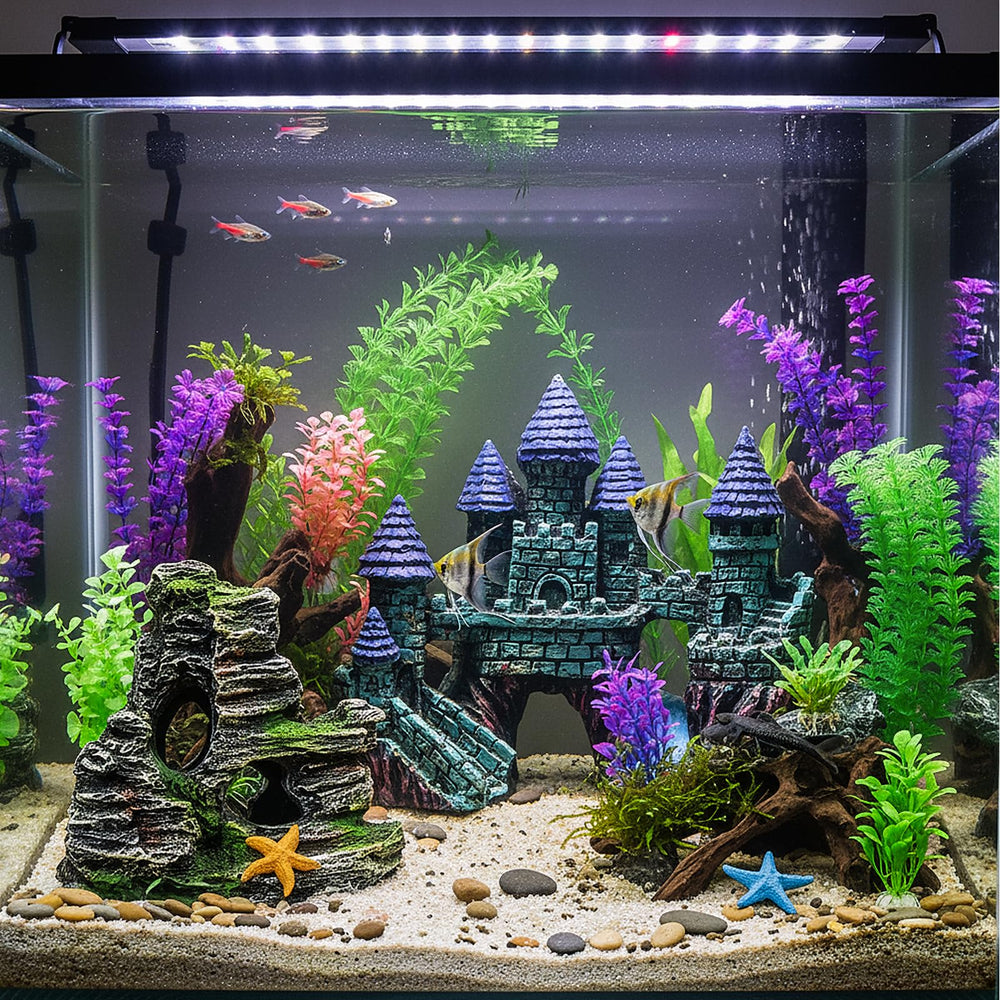 Mechpia roca decorativa para acuario, añade refugio y paisaje natural.