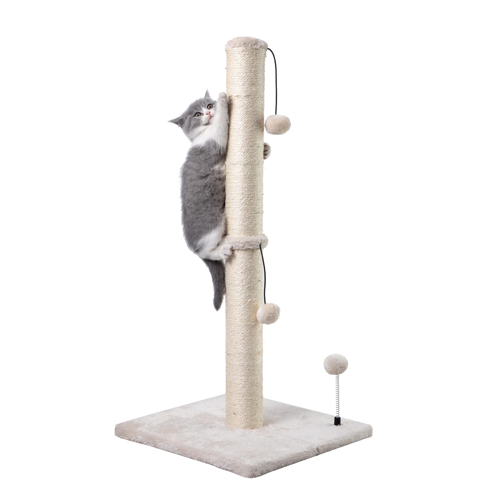 MECOOL post rasca 34 alto beige, ideal para gatos.