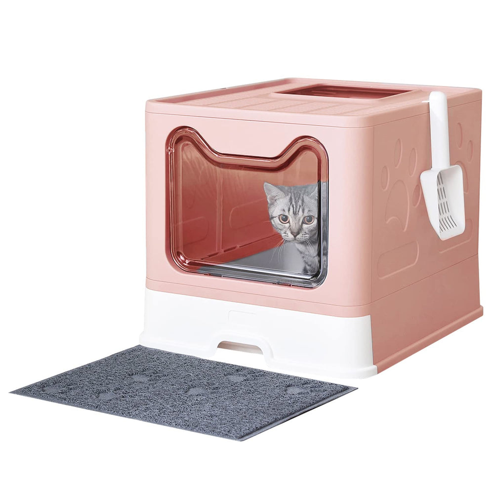 Medario caja-arena-gato oculta rosa: control de olores y limpieza en casa