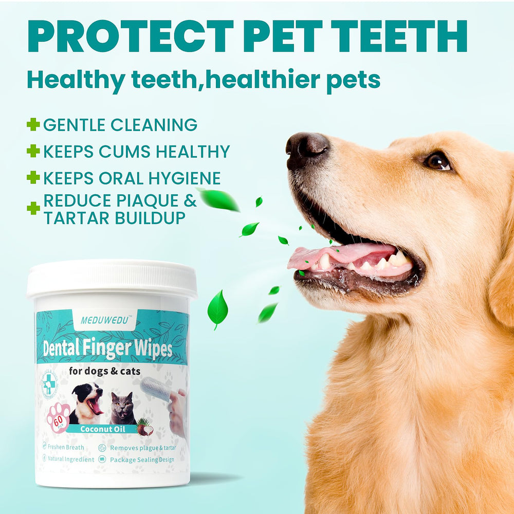 Meduwedu dedal dental para higiene bucal de mascotas, uso cómodo.
