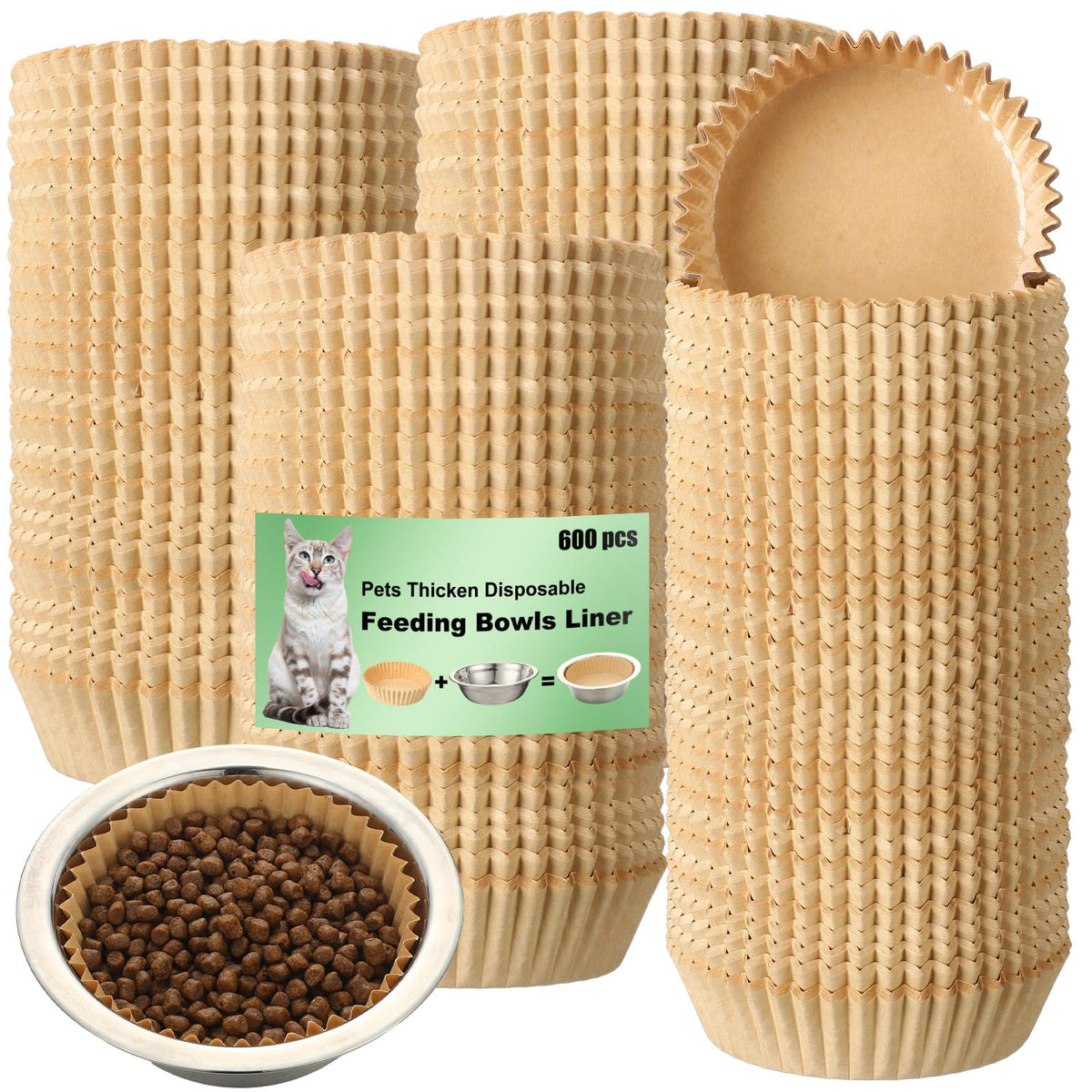 Meekoo forro desechable para cuenco de mascotas, limpieza rápida.
