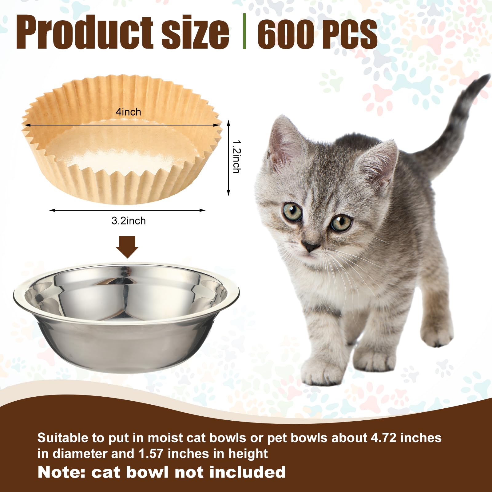 Meekoo forro desechable para cuenco, uso diario para gatos.
