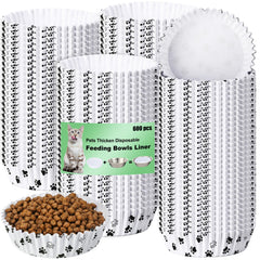 Meekoo liners desechables para tazones de mascotas con huella, para comidas limpias