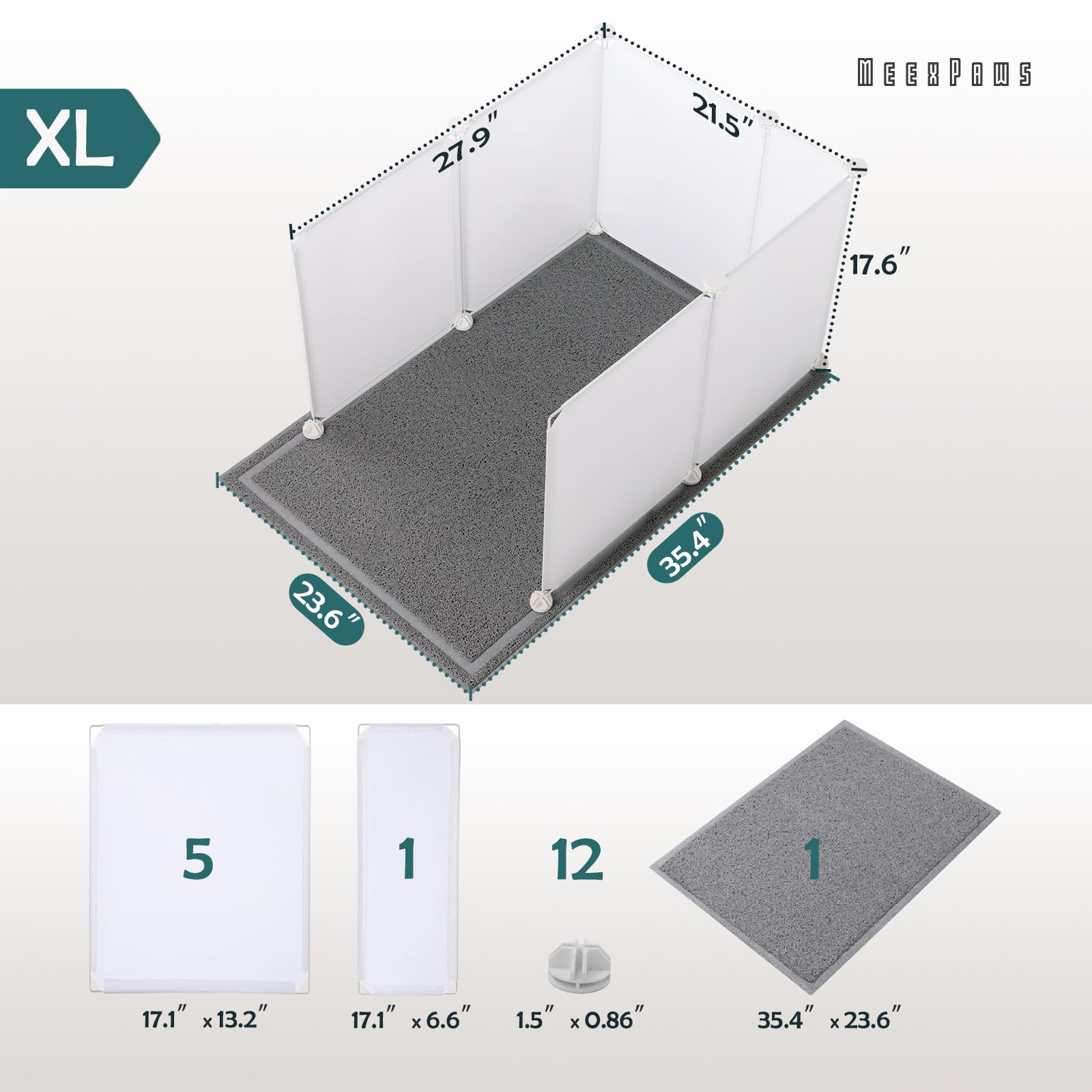 MEEXPAWS alfombrilla para arena extra grande que atrapa residuos