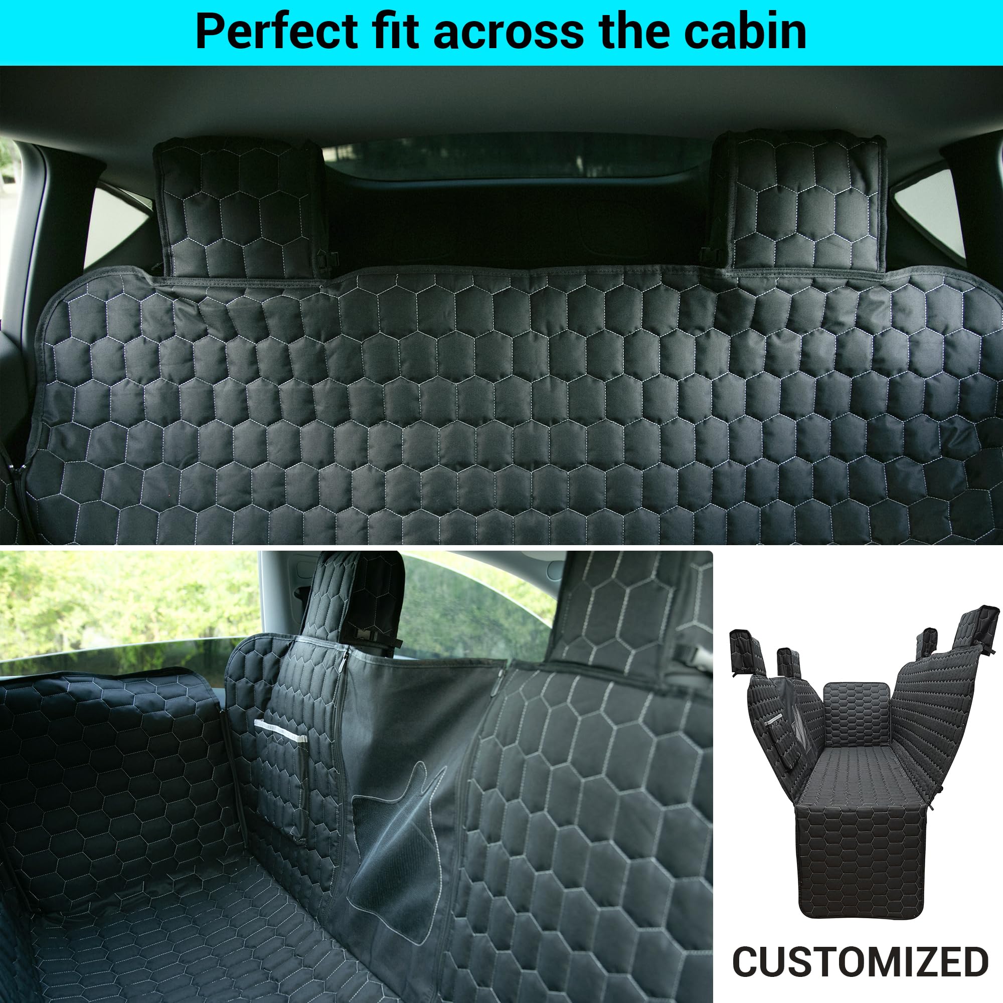 Meginc diseño de cabecero integral para coche, cobertura total sin bloquear la vista.