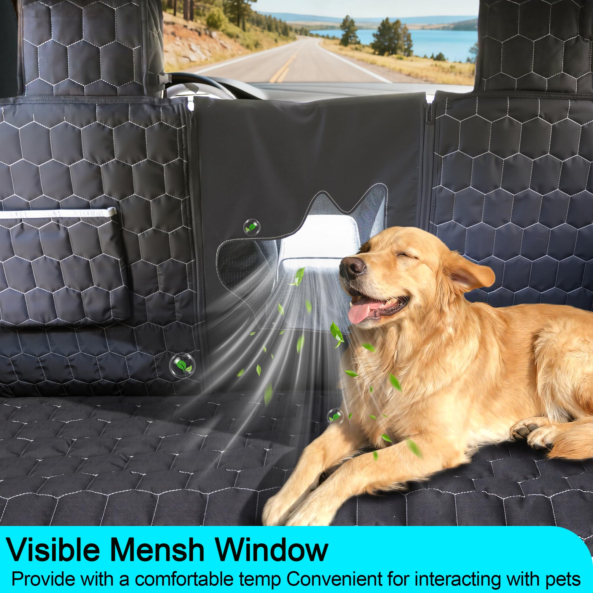 Meginc ventana de malla PVC para mejor aire y confort de la mascota.