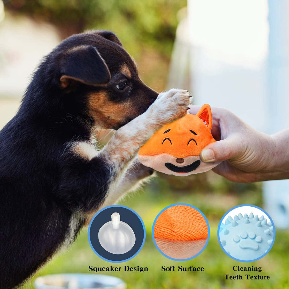 Mejawump superficie de peluche y bola TPR para masajear encías y estimulación bucal.