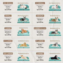 MEKIY cama para perros, vista lateral, estabilidad y reposo seguro en cualquier suelo.