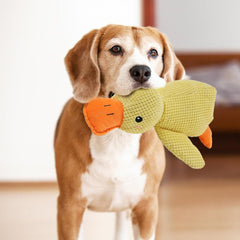 Pato Mellow Dog amarillo ideal para siestas y juego suave.