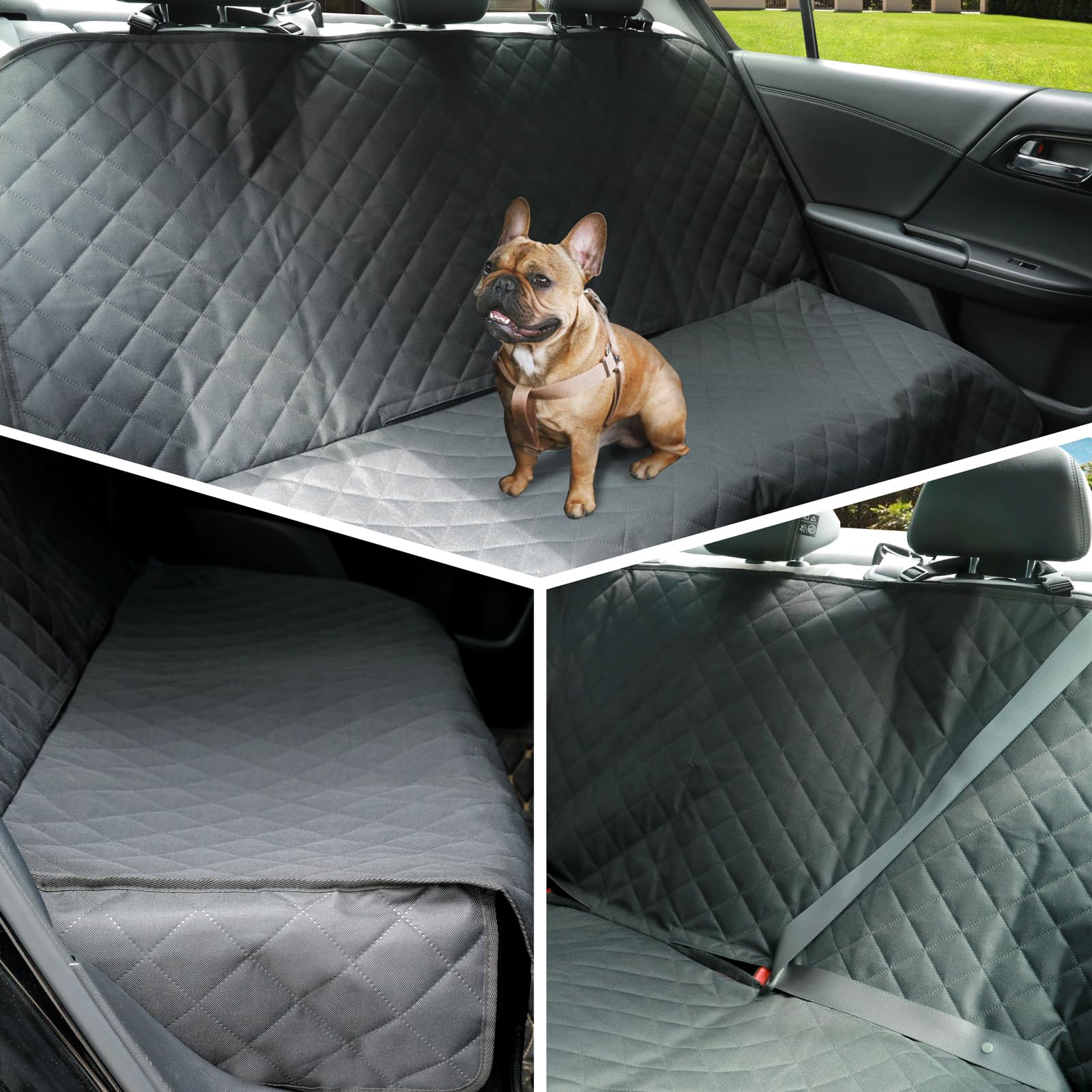 Meolsaek Cubre Asiento Trasero compatible con SUV y coches, instalación rápida.
