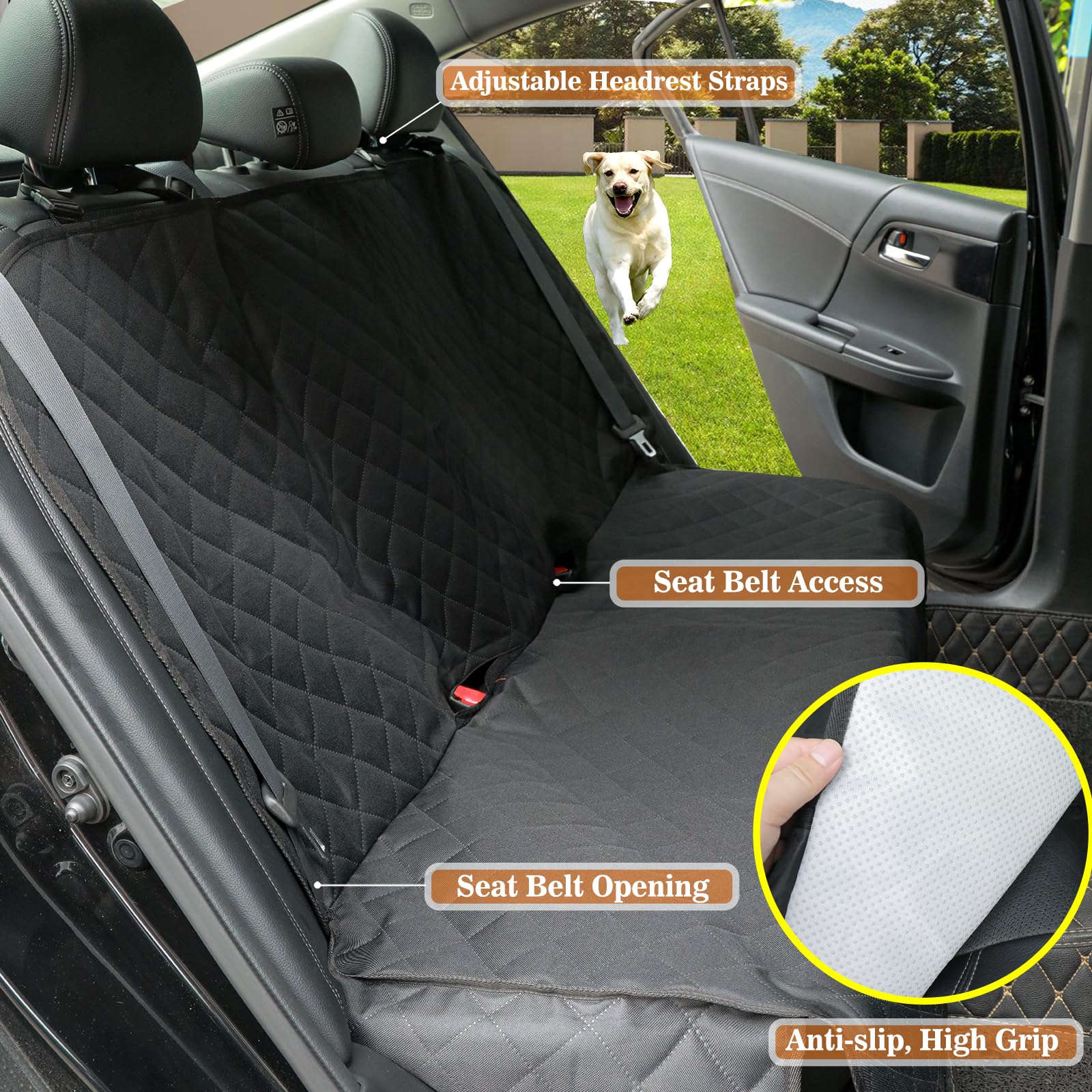 Meolsaek Cubre Asiento Trasero con bolsa de almacenamiento, mantiene ordenado.