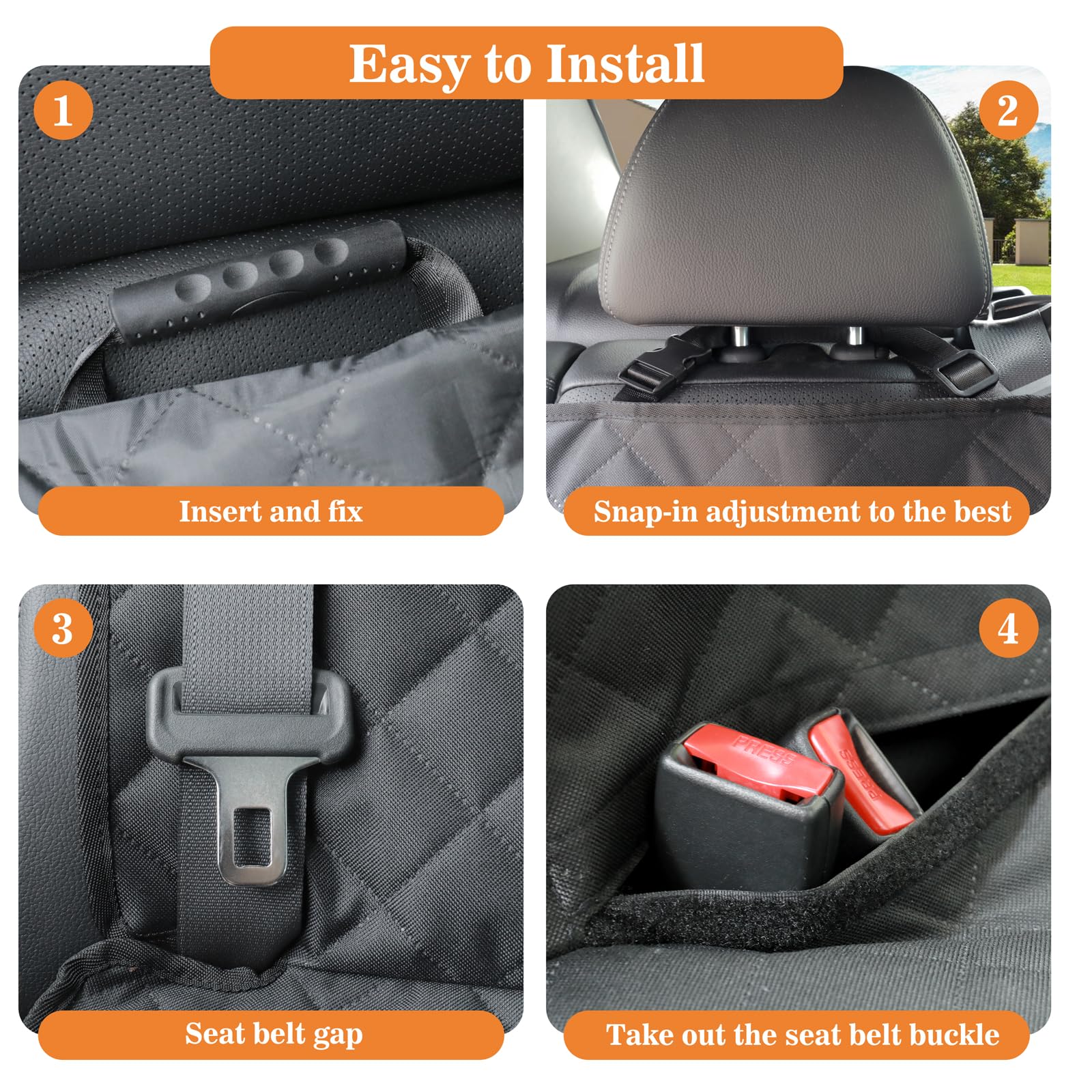 Meolsaek Cubre Asiento Trasero lavable y fácil de limpiar tras aventuras.