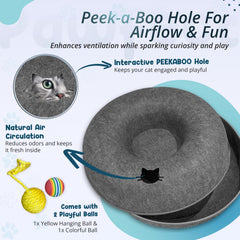 Meow Mates donut tunel-gato interior ofrece espacio para esconderse y descansar con estilo.