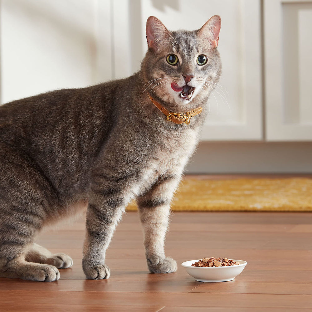 Meow Mix Copas selladas para conservar jugos y sabor natural.