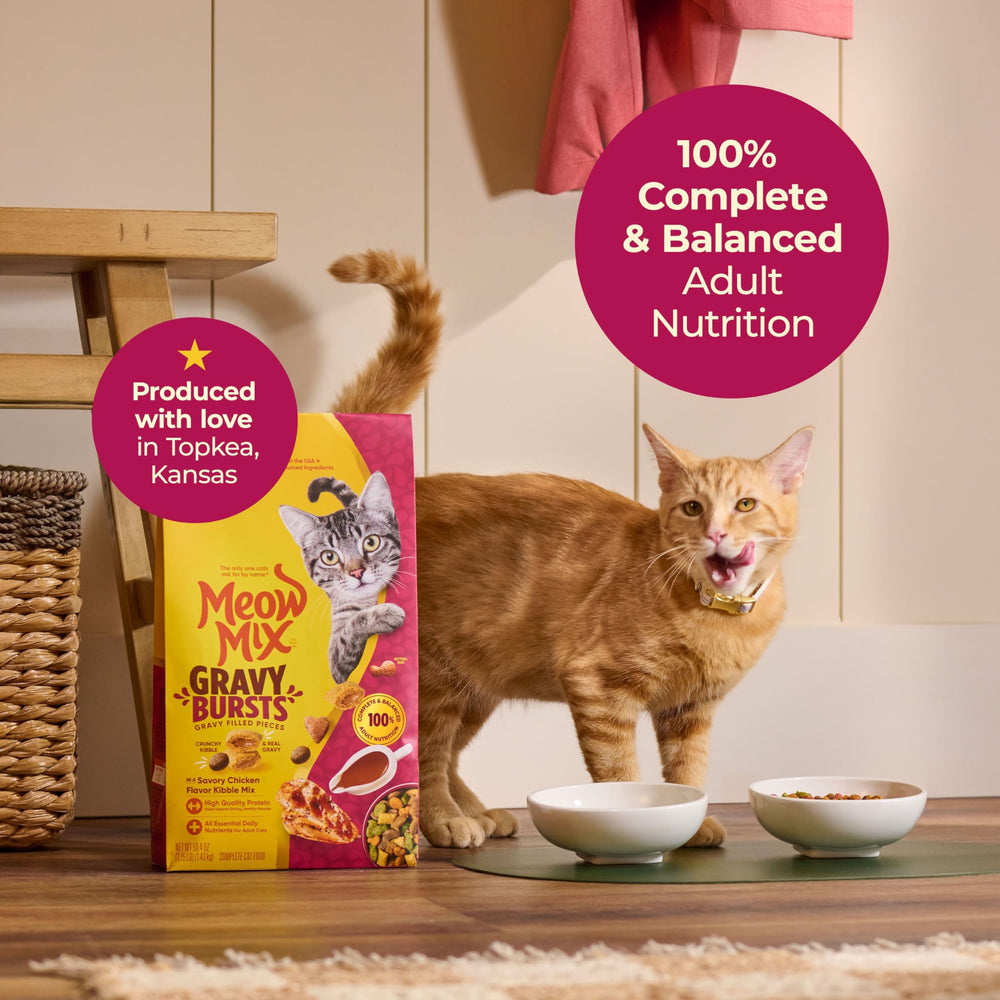 Meow Mix Gravy Bursts: elaborado en EE. UU. con ingredientes de calidad