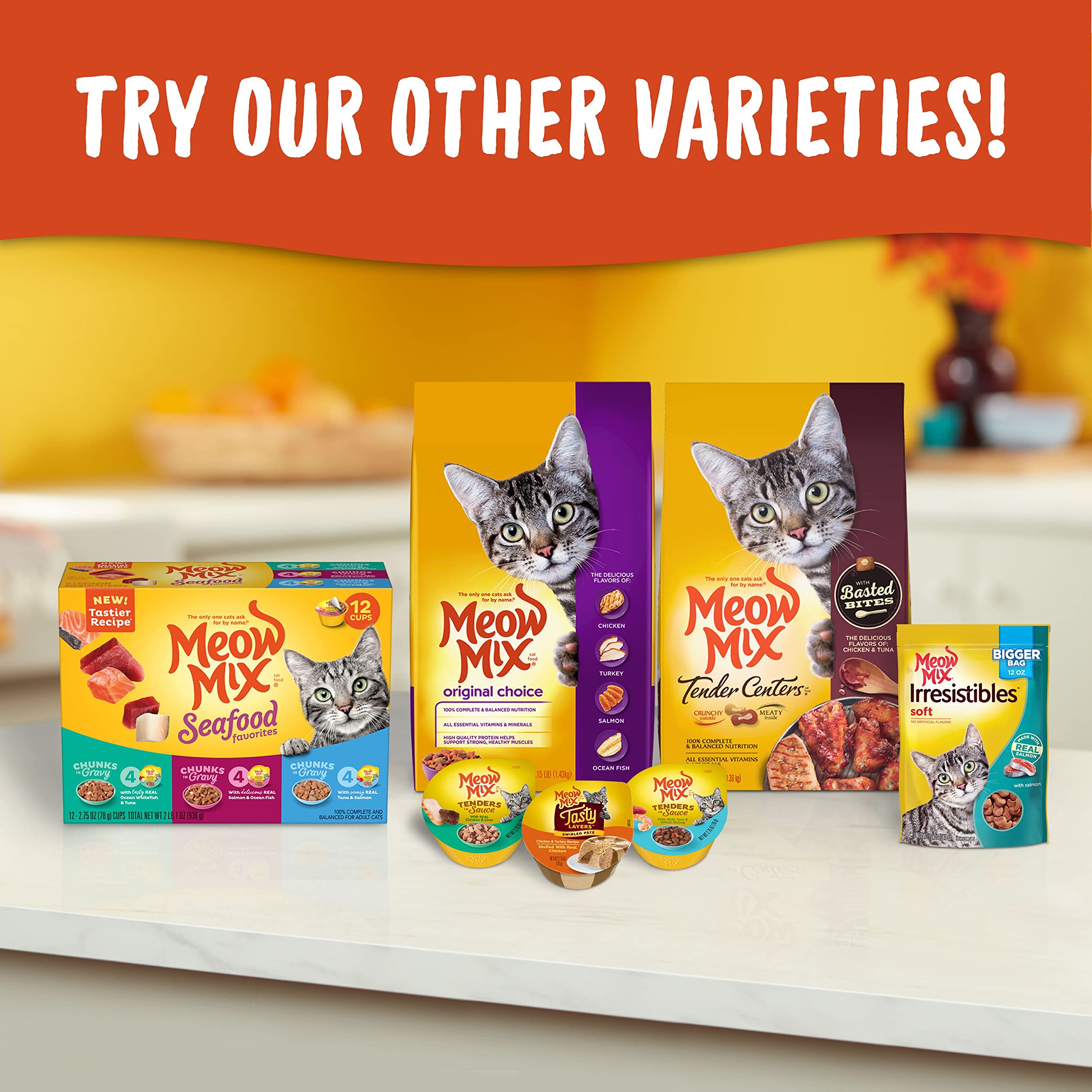 Meow Mix Indoor Health, sabor salmón para gusto intenso.