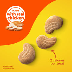 Meow Mix Irresistibles, trozos de pollo real para sabor auténtico.