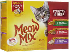 Meow Mix Market Select porcion con pavo y menuditos en salsa, uso diario sabroso