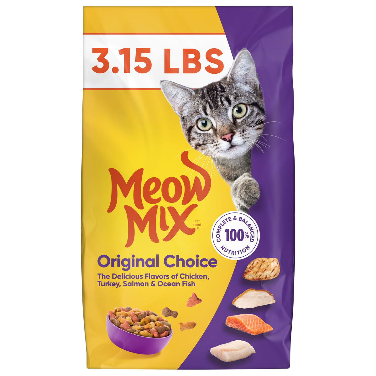 Meow Mix Original Choice: bolsa de 3-15 libras para gatos
