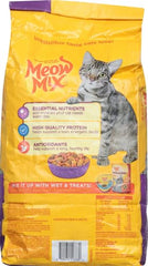 Meow Mix Original Choice: gato comiendo en plato, sabor apetitoso.