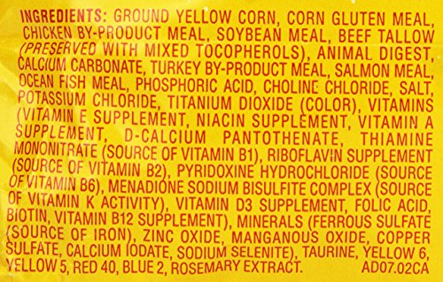 Meow Mix Original Choice: producido en Estados Unidos con ingredientes globales.