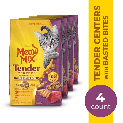 Meow Mix Tender Centers con textura doble, mejorando la experiencia de comida.