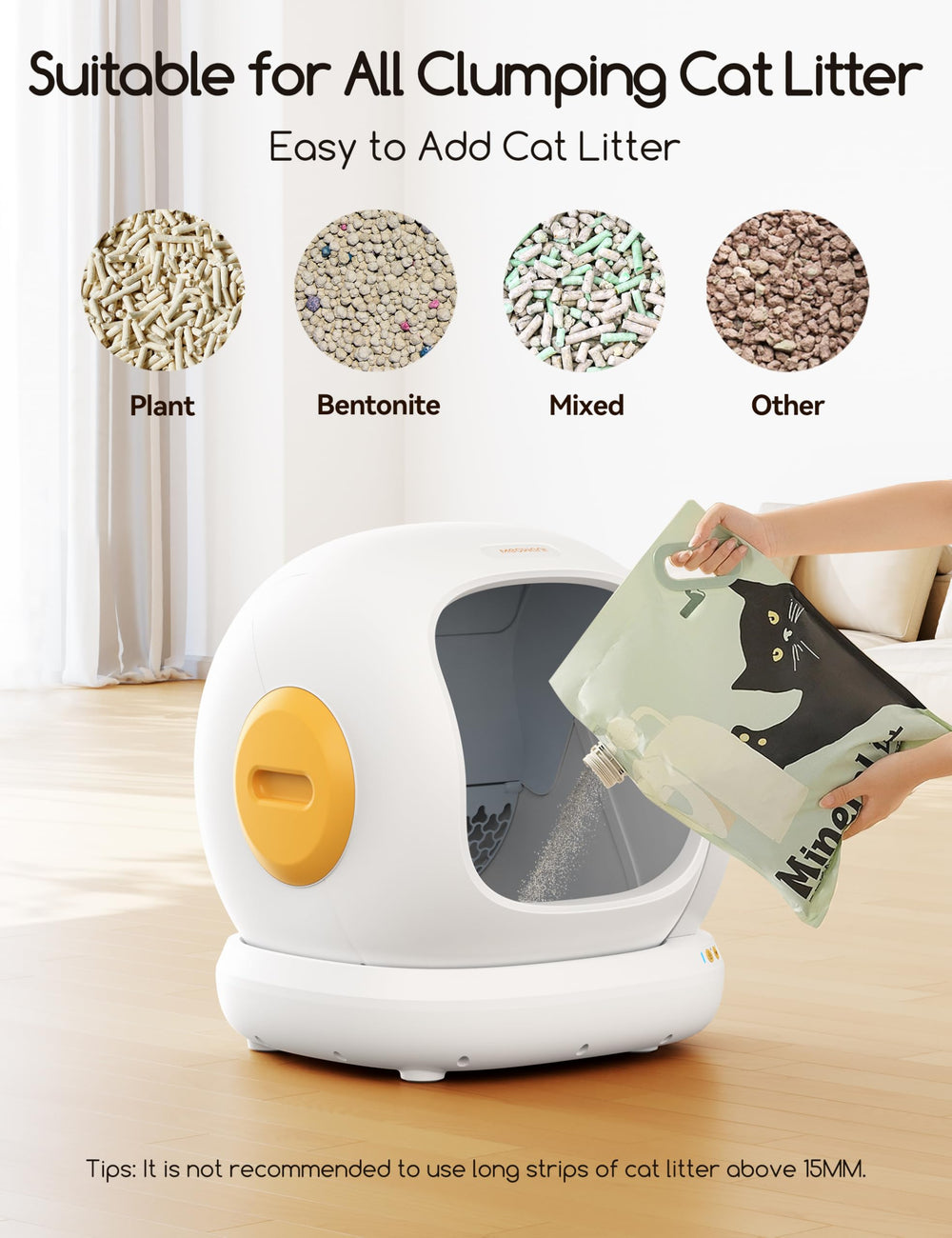 Meowant motor silencioso de 38 dB para un ambiente tranquilo