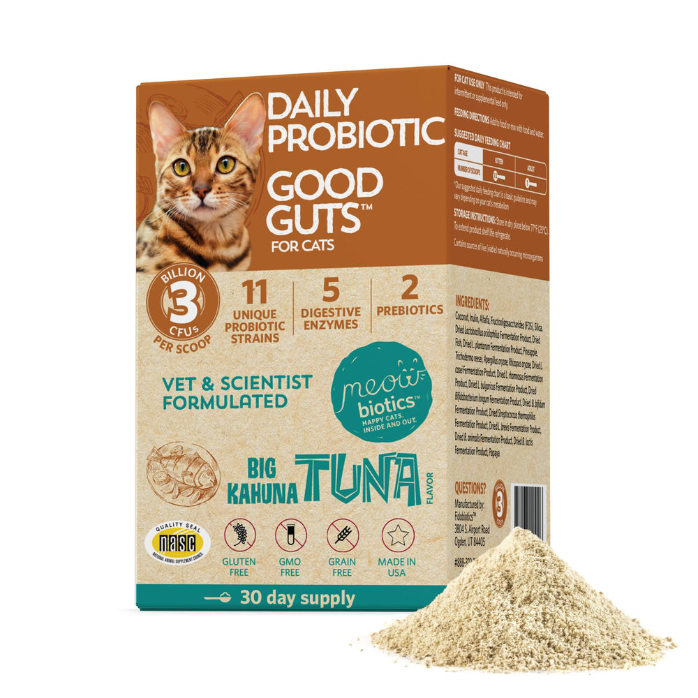 Meowbiotics Buen Digestivo para gatos: bote con probiótico en polvo
