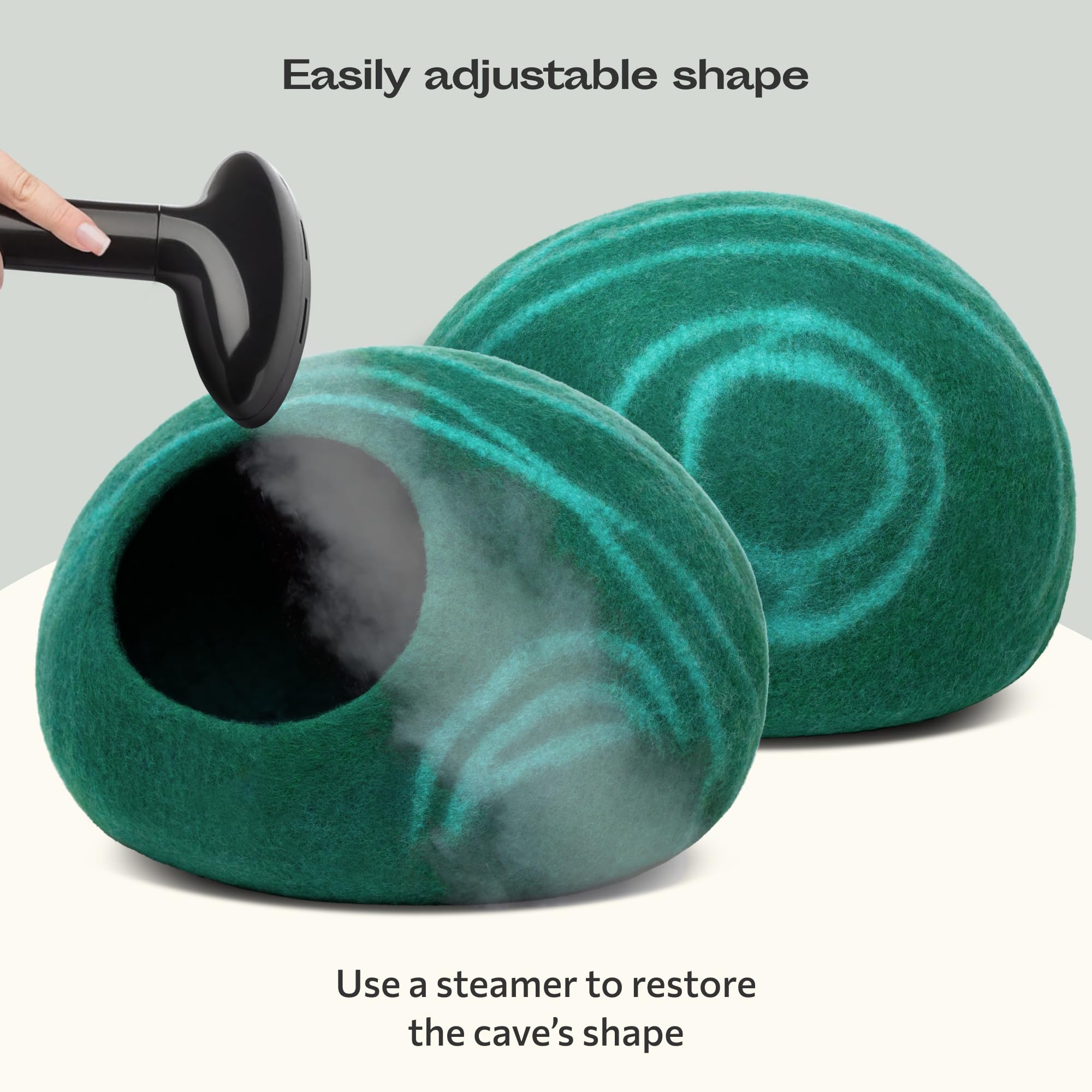 MEOWFIA cama merino esmeralda mediano, ideal para razas pequeñas y medianas.