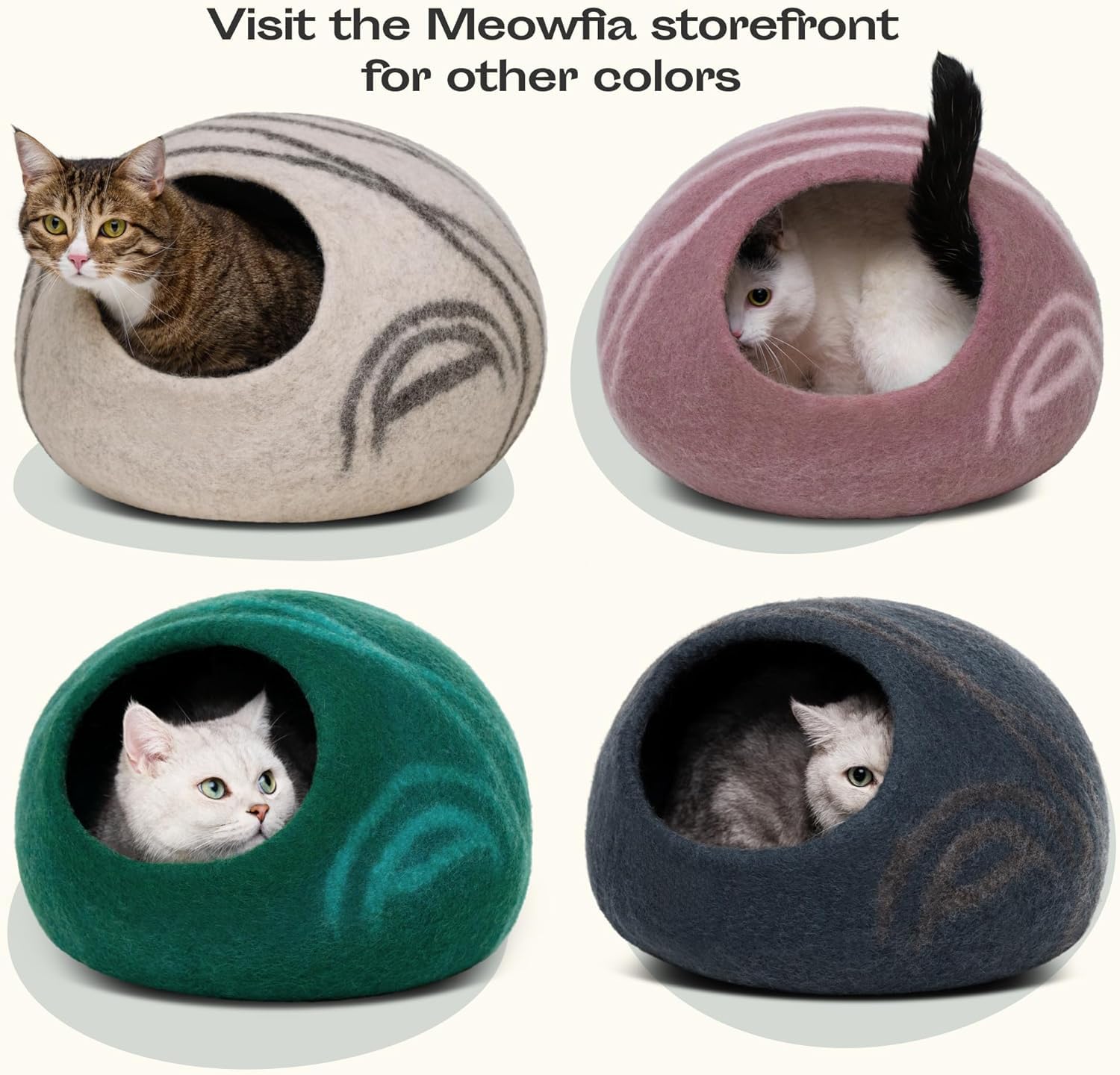 MEOWFIA Cueva Gato – ecoamigable y libre de químicos para gatos de casa.