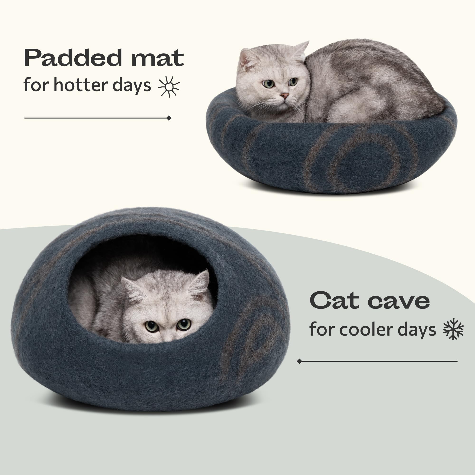 MEOWFIA Cueva de Gato, exterior gris pizarra, diseño discreto para la sala.