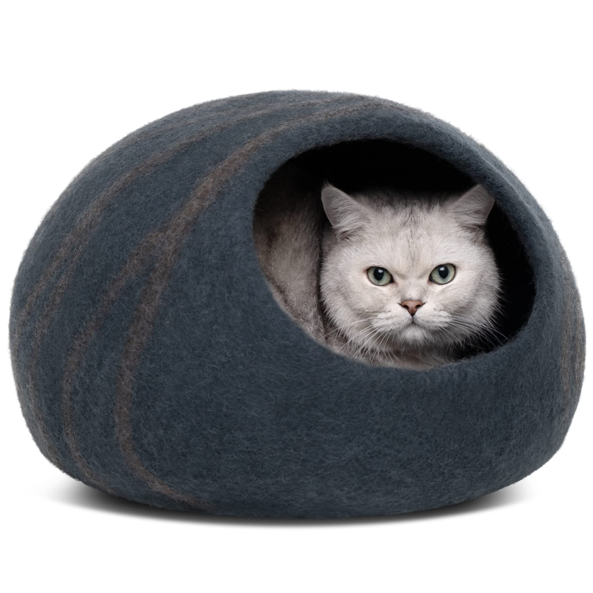 MEOWFIA Cueva para gato en gris pizarra, descanso cómodo en interiores.