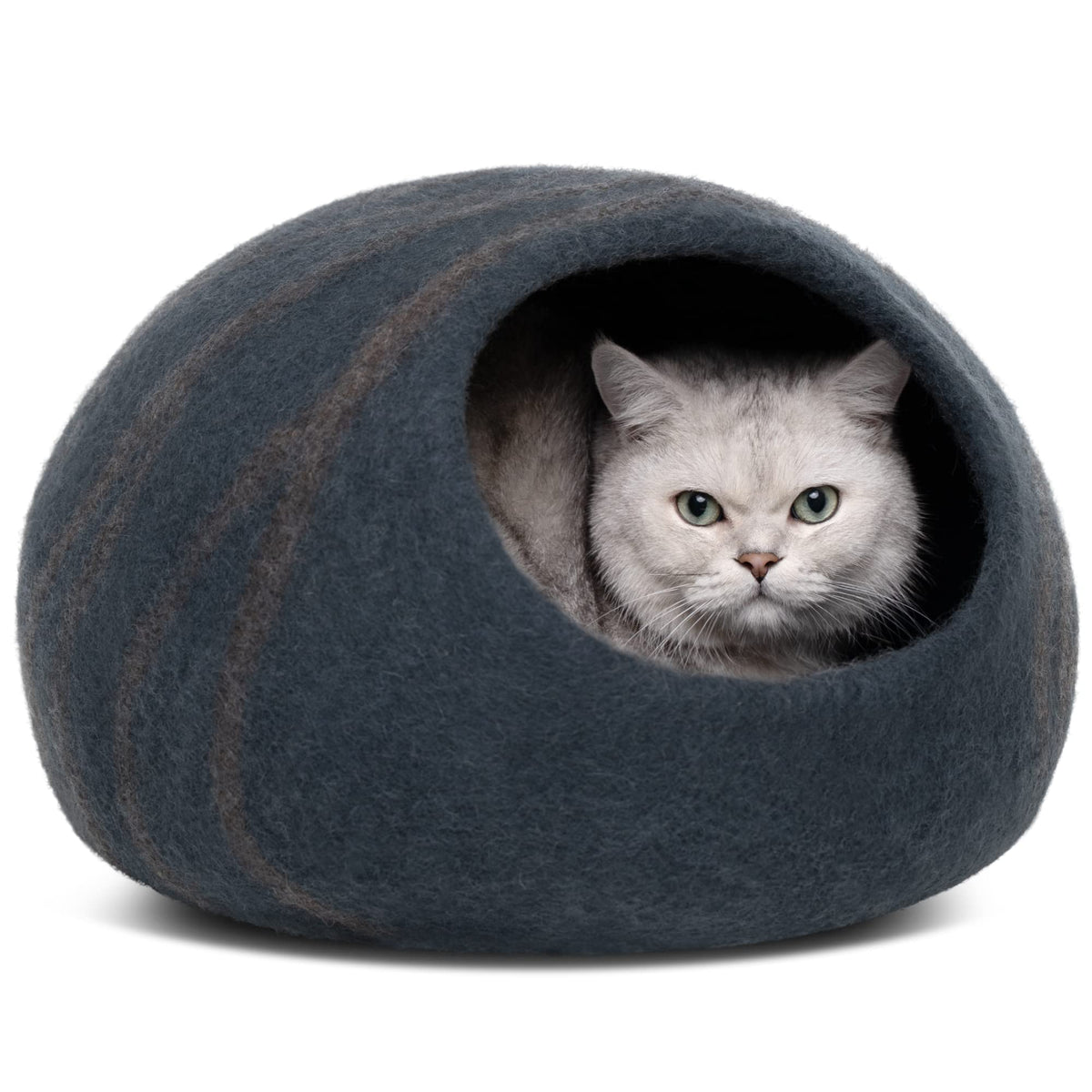 MEOWFIA Cueva de Gato, vista frontal, refugio cálido para siestas tranquilas.