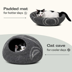 Cueva Meowfia gris oscuro, superficie cómoda para descansar.