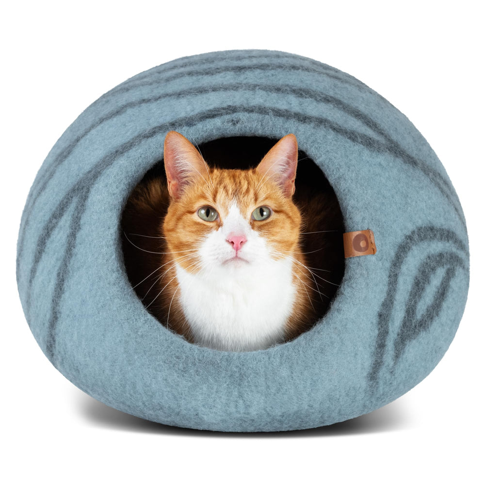 MEOWFIA cueva para gato en aguamarina, refugio suave para interiores