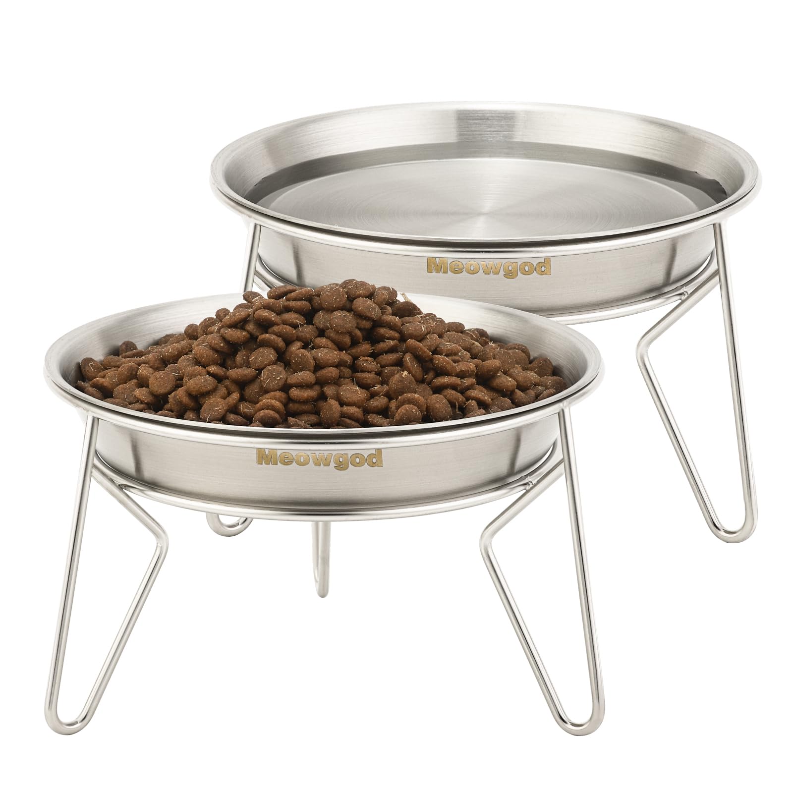 Meowgod tazones altos de 6-7 pulgadas para comer cómodo sin tocar los bigotes.
