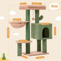 Meowrista poste rascado cactus: poste de sisal largo para estirarse y afilar uñas.