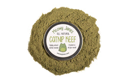 Meowy Janes Catnip Keef, polvo fino en frasco, ideal para juegos y exploración olfativa.